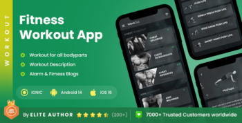 Fitness Workout Android App + Workout iOS App | Template (HTML + CSS in IONIC 6)