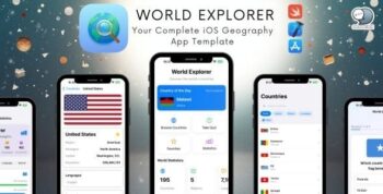 World Explorer – Complete iOS App Template | SwiftUI | In-App Purchase | Quiz Game | Geography