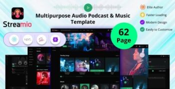 Streamio – Multipurpose Audio Podcast & Music React Next JS Template 1.1